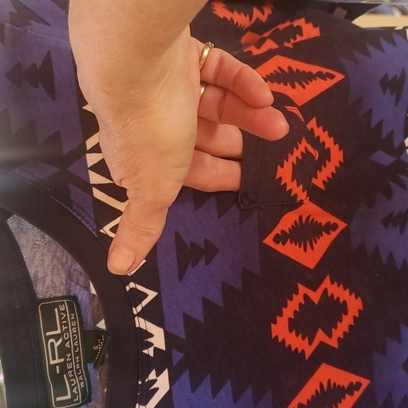 L-RL Lauren Active Ralph Lauren Multicolor Aztek Long Sleeve Sz. S Top - Picture 2 of 10